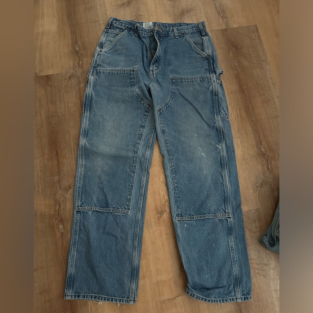 Cahartt Double Knee Blue Jeans Dungaree Fit 36x34